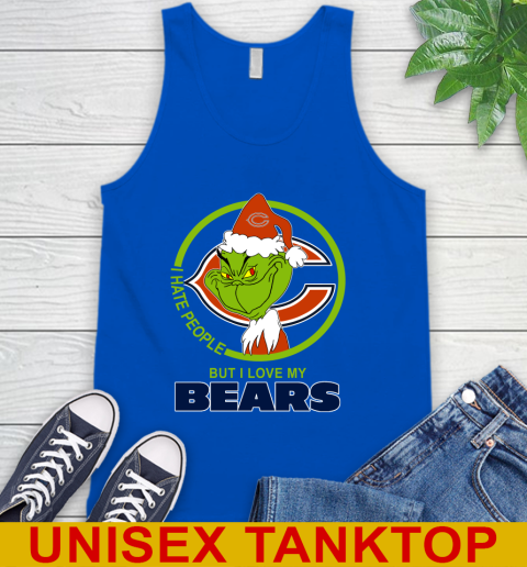 Chicago Bears NFL Christmas Grinch I Hate People But I Love My Favorite Football Team Tank Top 5