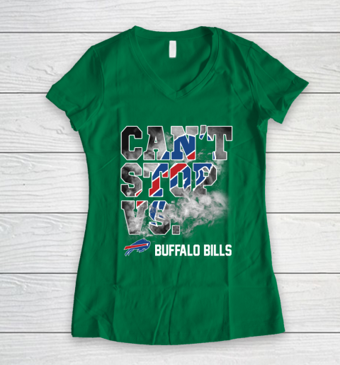 NFL Buffalo Bills Can't Stop Vs Women's V-Neck T-Shirt 3