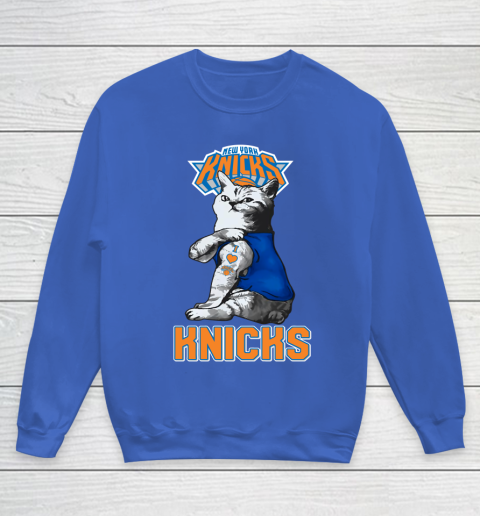 NBA Basketball My Cat Loves New York Knicks Youth Sweatshirt 6