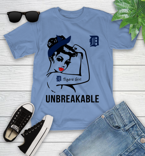 MLB Detroit Tigers Girl Unbreakable Baseball Sports Youth T-Shirt 9
