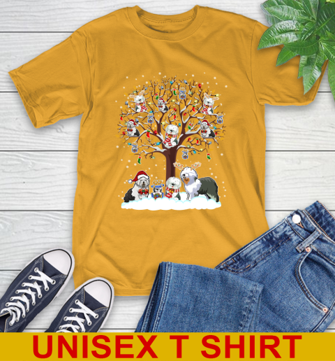 Old english Sheep dog dog pet lover light christmas tree shirt 2