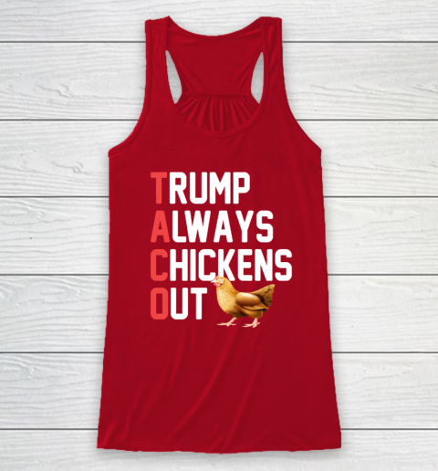 Political Trending TACO Trump Always Chickens Out Racerback Tank 3