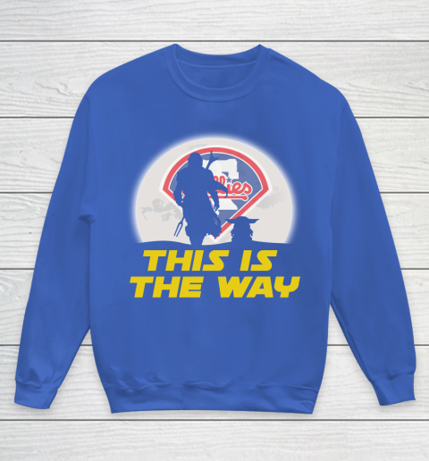 Philadelphia Phillies MLB Baseball Star Wars Yoda And Mandalorian This Is The Way Youth Sweatshirt 6