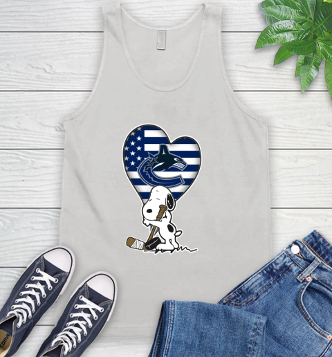 Vancouver Canucks NHL Hockey The Peanuts Movie Adorable Snoopy Tank Top