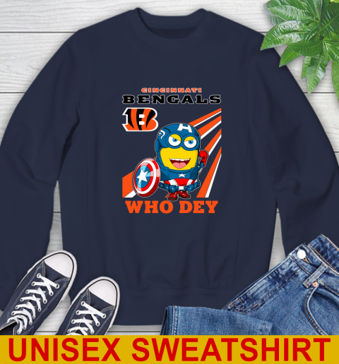 NFL Football Cincinnati Bengals Captain America Marvel Avengers Minion Shirt Sweatshirt 2