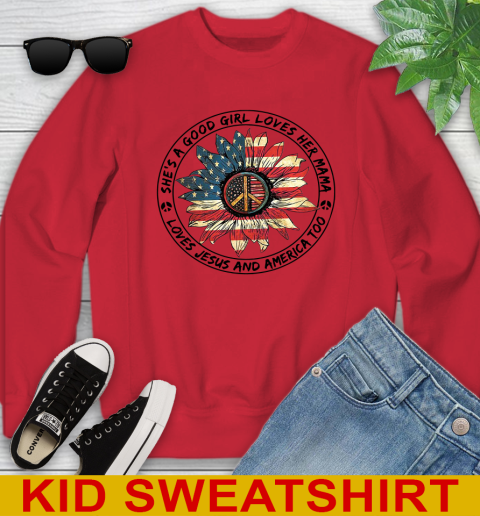 America sunflower she's a good girl loves her mama shirt 101