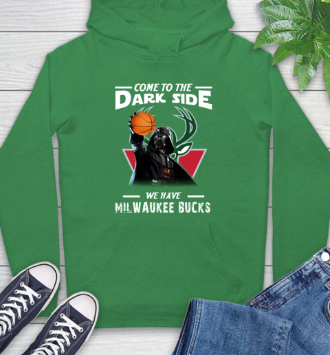 NBA Come To The Dark Side We Have Milwaukee Bucks Star Wars Darth Vader Basketball Hoodie 8