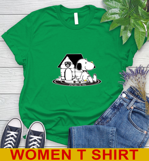 NBA Basketball Brooklyn Nets Snoopy The Peanuts Movie Shirt Women's T-Shirt 6