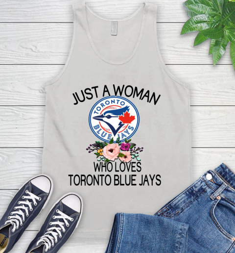 MLB Just A Woman Who Loves Toronto Blue Jays Baseball Sports Tank Top