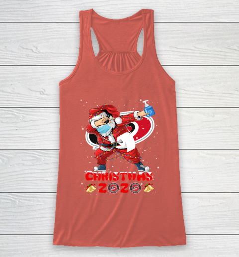 Carolina Hurricanes Funny Santa Claus Dabbing Christmas 2020 NHL Racerback Tank 3