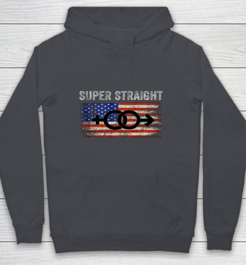Vintage Us Flag Gender Identity Super Straight Identity Youth Hoodie 5