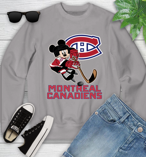 NHL Montreal Canadiens Mickey Mouse Disney Hockey T Shirt Youth Sweatshirt 4