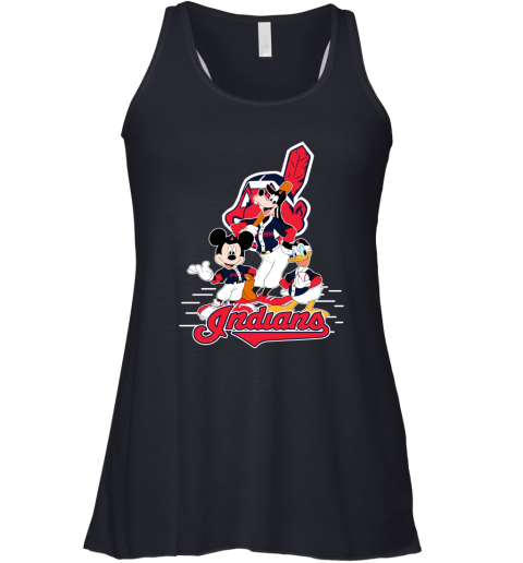 Cleveland Indians Mickey Donald And Goofy Baseball Racerback Tank