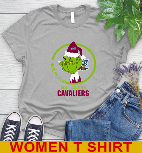 Cleveland Cavaliers NBA Christmas Grinch I Hate People But I Love My Favorite Basketball Team Women's T-Shirt 5