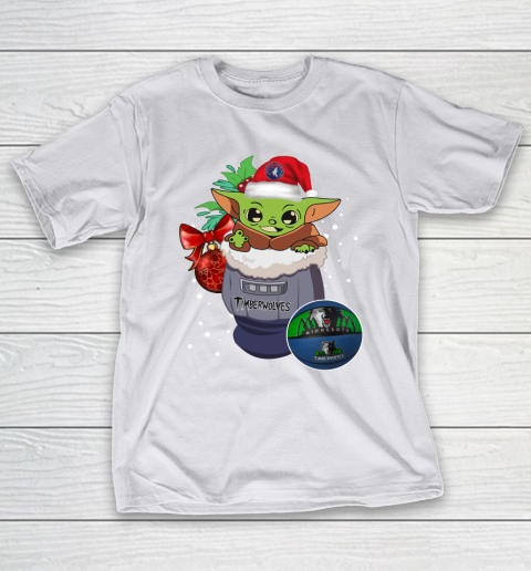 Minnesota Timberwolves Christmas Baby Yoda Star Wars Funny Happy NBA T-Shirt 12