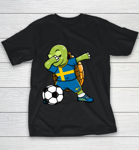 Dabbing Turtle Sweden Soccer Fans Jersey Swedish Football Youth T-Shirt