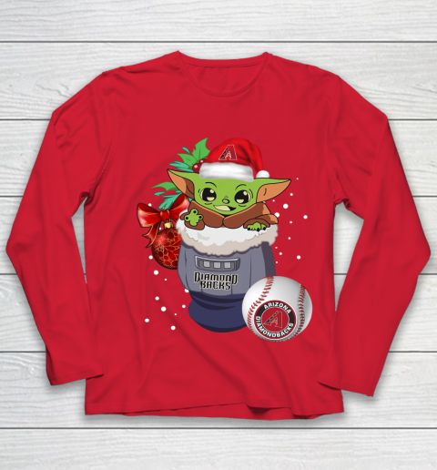 Arizona Diamondbacks Christmas Baby Yoda Star Wars Funny Happy MLB Youth Long Sleeve 10