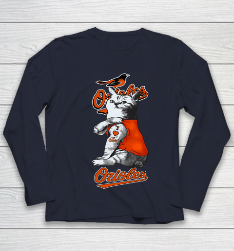 MLB Baseball My Cat Loves Baltimore Orioles Youth Long Sleeve 2