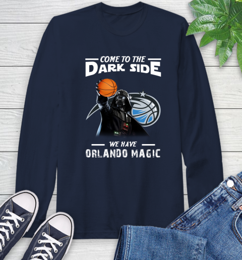 NBA Come To The Dark Side We Have Orlando Magic Star Wars Darth Vader Basketball Long Sleeve T-Shirt 3