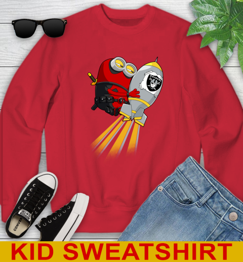 NFL Football Oakland Raiders Deadpool Minion Marvel Shirt Youth Sweatshirt 7