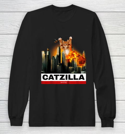 CATZILLA  Funny Kitty Tshirt for Cat lovers to Halloween Long Sleeve T-Shirt