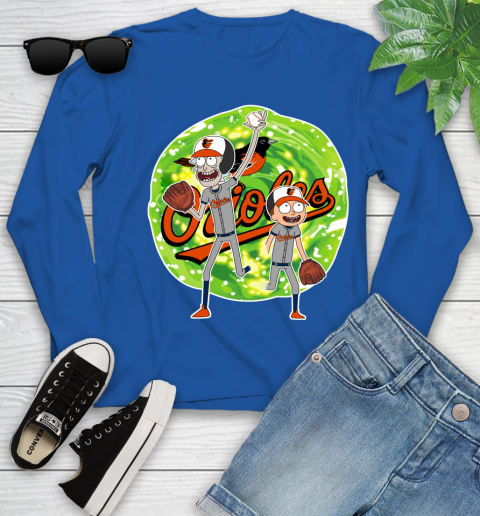 MLB Baltimore Orioles Rick And Morty Baseball Sports Youth Long Sleeve 9
