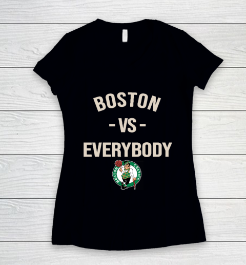 Boston Celtics Vs Everybody Women's V-Neck T-Shirt
