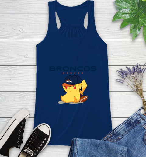 NFL Pikachu Football Sports Denver Broncos Racerback Tank 9