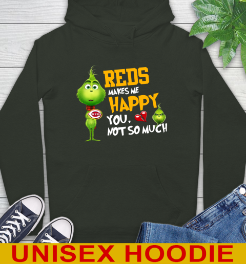 MLB Cincinnati Reds Makes Me Happy You Not So Much Grinch Baseball Sports Hoodie 12
