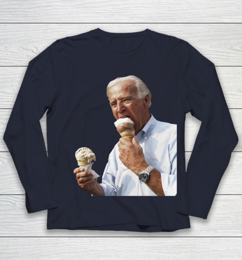 Joe Biden Eating Ice Cream Youth Long Sleeve 2