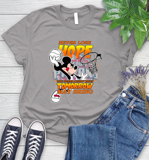 Detroit Pistons NBA Basketball Mickey Disney Never Lose Hope Women's T-Shirt 5