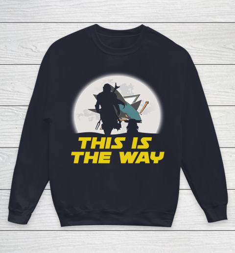 San Jose Sharks NHL Ice Hockey Star Wars Yoda And Mandalorian This Is The Way Youth Sweatshirt 2