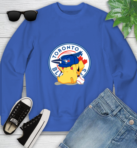 MLB Pikachu Baseball Sports Toronto Blue Jays Youth Sweatshirt 8