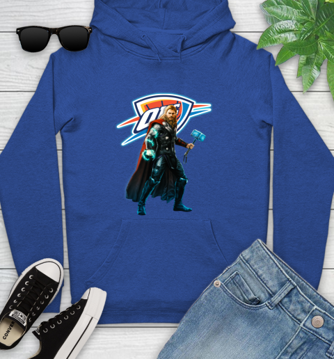 NBA Thor Avengers Endgame Basketball Oklahoma City Thunder Youth Hoodie 9