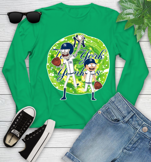 MLB New York Yankees Rick And Morty Baseball Sports Youth Long Sleeve 6