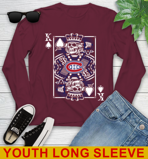 Montreal Canadiens NHL Hockey The King Of Spades Death Cards Shirt Youth Long Sleeve 6