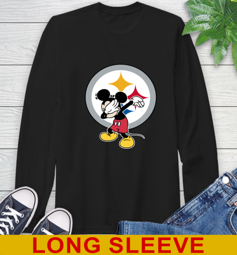 Pittsburgh Steelers NFL Football Dabbing Mickey Disney Sports Long Sleeve T-Shirt 2