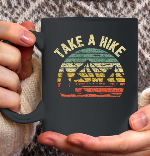 Take A Hike Shirt Retro Hiker Outdoors Camping Nature Hiking Ceramic Mug 11oz