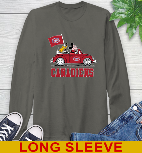 NHL Hockey Montreal Canadiens Pluto Mickey Driving Disney Shirt Long Sleeve T-Shirt 8