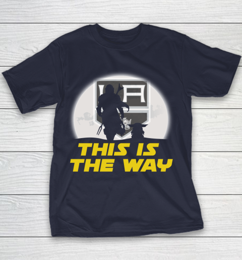 Los Angeles Kings NHL Ice Hockey Star Wars Yoda And Mandalorian This Is The Way Youth T-Shirt 2