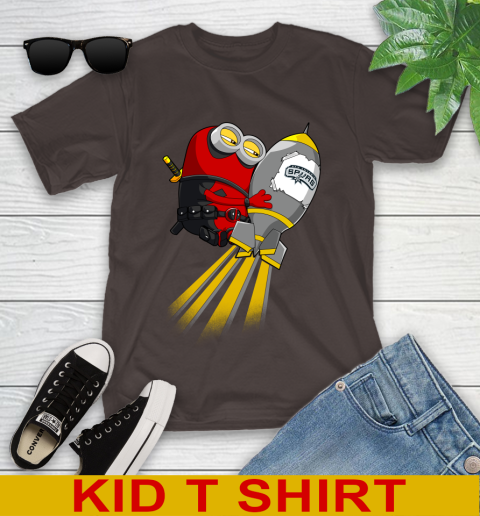 NBA Basketball San Antonio Spurs Deadpool Minion Marvel Shirt Youth T-Shirt 6