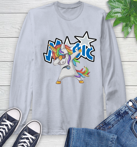 Orlando Magic NBA Basketball Funny Unicorn Dabbing Sports Long Sleeve T-Shirt 6