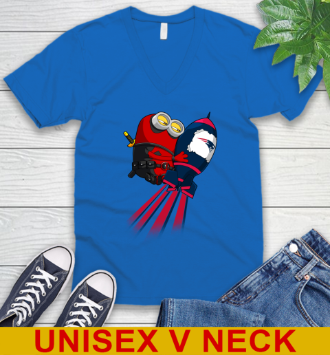 NFL Football New England Patriots Deadpool Minion Marvel Shirt V-Neck T-Shirt 6 NFL Football New England Patriots Deadpool Minion Marvel Shirt V-Neck T-Shirt - Image 6