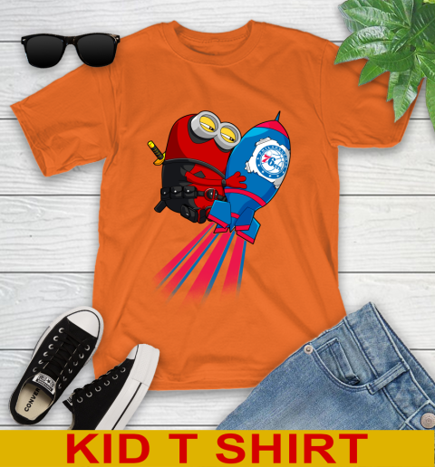 NBA Basketball Philadelphia 76ers Deadpool Minion Marvel Shirt Youth T-Shirt 9 NBA Basketball Philadelphia 76ers Deadpool Minion Marvel Shirt Youth T-Shirt - Image 9