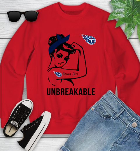 NFL Tennessee Titans Girl Unbreakable Football Sports Youth Sweatshirt 5