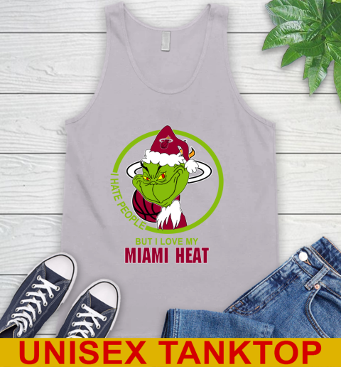 Miami Heat NBA Christmas Grinch I Hate People But I Love My Favorite Basketball Team Tank Top 4