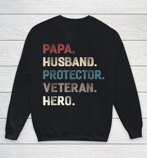 Grandpa Funny Gift Apparel  Papa Husband Protector Veteran Hero Grandpa Youth Sweatshirt