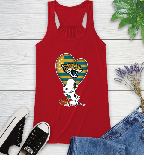 Jacksonville Jaguars NFL Football The Peanuts Movie Adorable Snoopy Racerback Tank 6