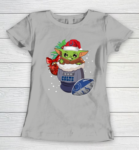 Indianapolis Colts Christmas Baby Yoda Star Wars Funny Happy NFL Women's T-Shirt 11