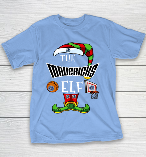 Dallas Mavericks Christmas ELF Funny NBA Youth T-Shirt 8